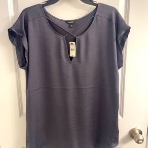 Express Criss across Grey Blouse - Size L